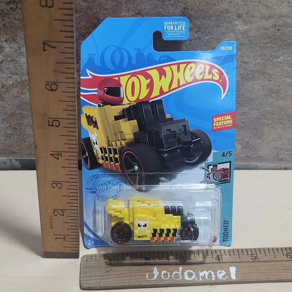 Yellow Hot Wheels Pixel Shaker Diecast Toy Car 2021 Mainline Collection